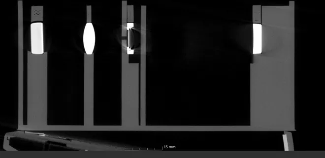 CT slice of a thin-walled printed part
