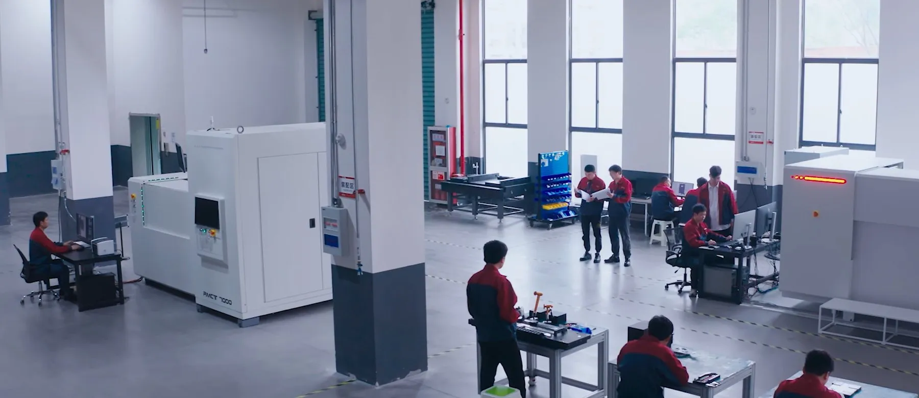 Royma production floor with CT systems in assembly