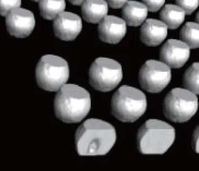 3D CT rendering of solder balls in an electronic assembly